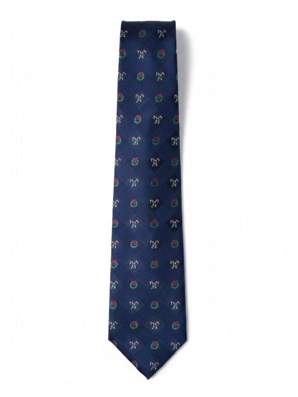 American Traditions Christmas Tie Silk Holiday Party Necktie Navy Made in USA